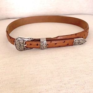 Justin's Top Grain Cowhide Ostrich Print Belt